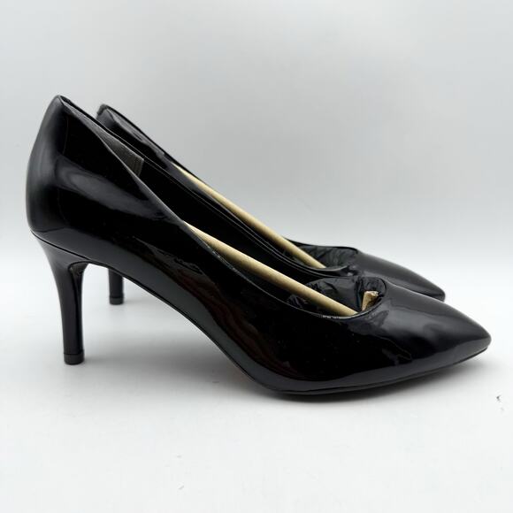 Rockport Womens Total Motion 75mm Pointy Toe Pumps US 8 Black Patent Leather NIB - Picture 4 of 13